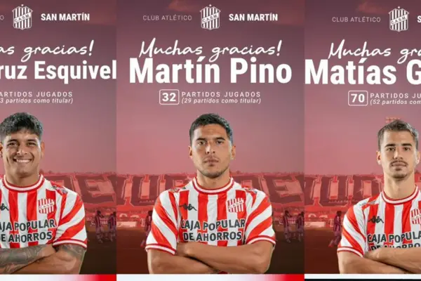 En su cuenta oficial, San Martín confirmó 11 bajas en el plantel: ¿quiénes son los que no siguen?