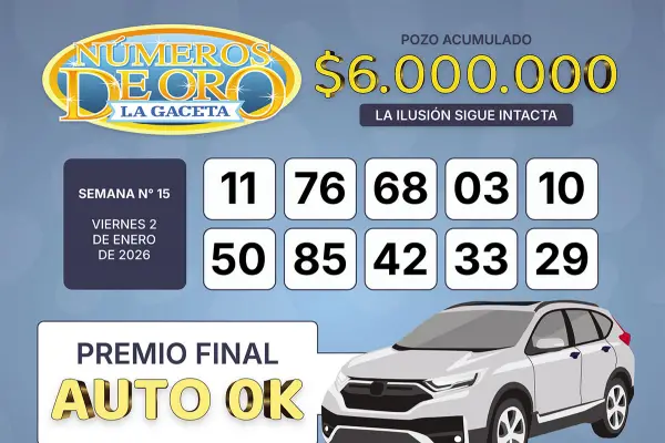 Los Números de Oro de LA GACETA del 2 de enero de 2026