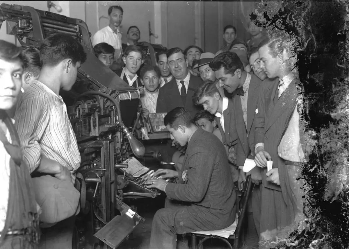 Recuerdos fotográficos: conmoción en Tucumán; llegó un ídolo popular y jugó a ser “linotipista” de LA GACETA