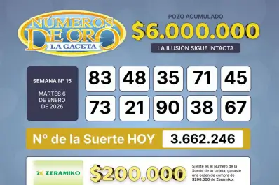 Los Números de Oro de LA GACETA del martes 6 de enero de 2026