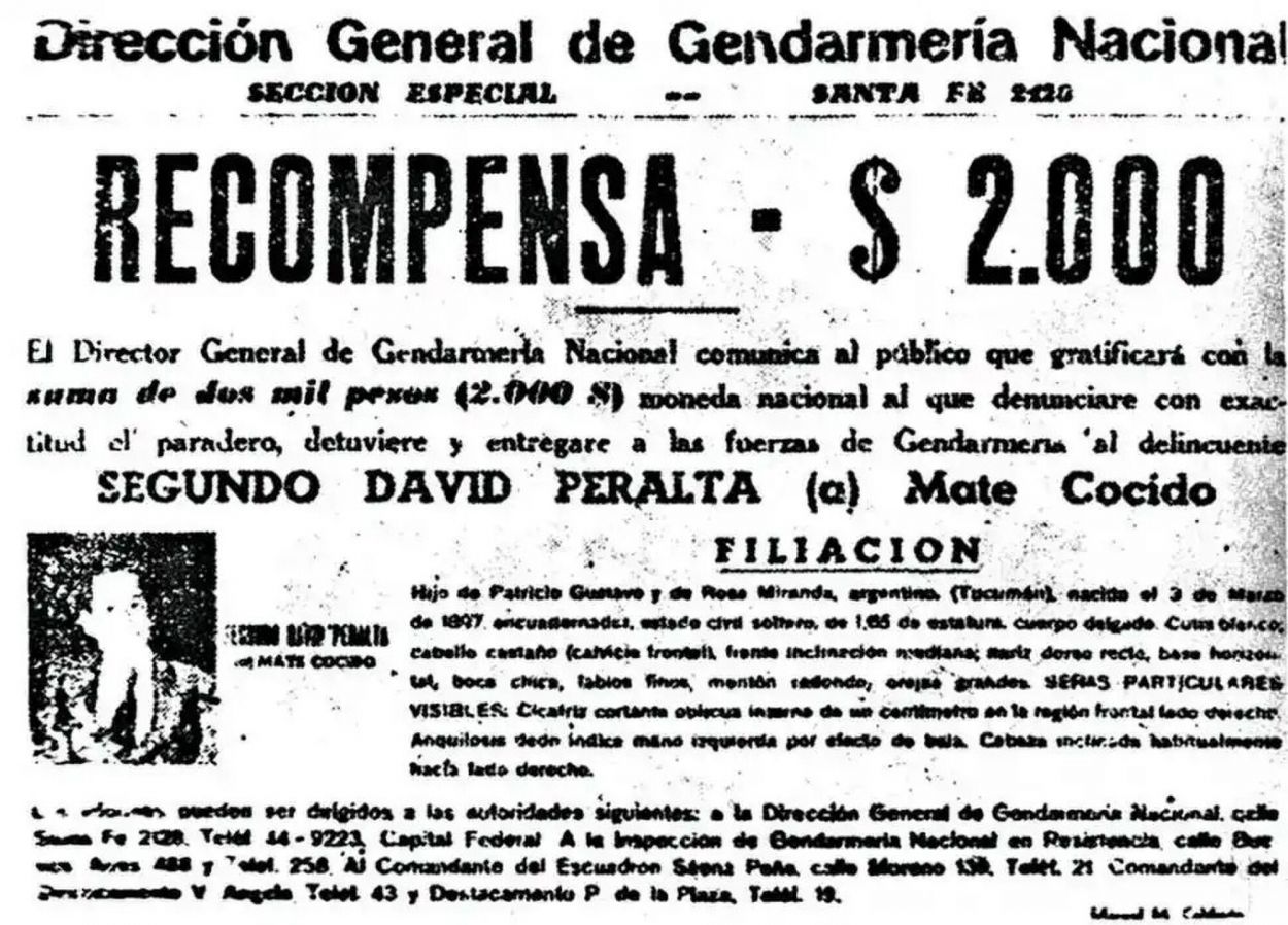 BÚSQUEDA. Gendarmería ofrecía dinero para dar con su paradero.