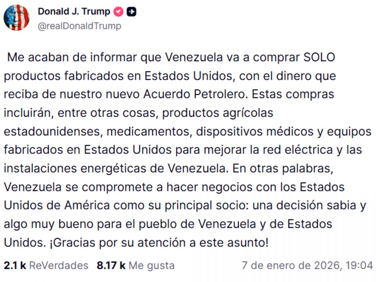 Captura/TruthSocial.