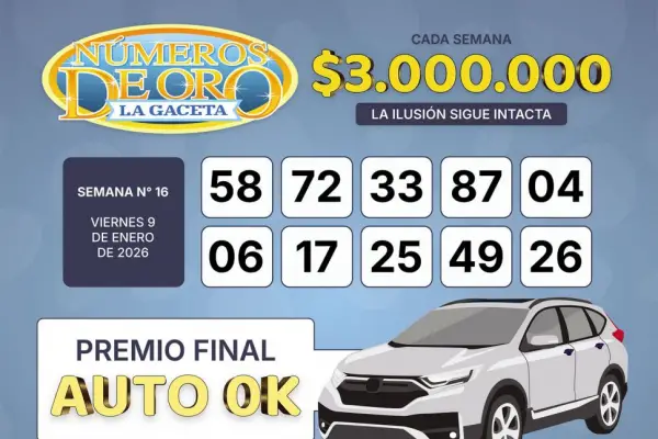 Los Números de Oro de LA GACETA del viernes 9 de enero de 2026
