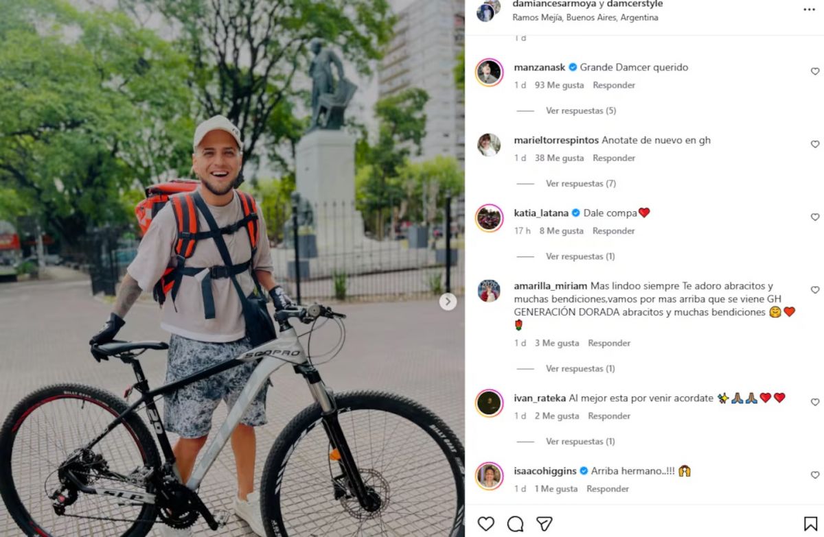 Un ex Gran Hermano trabaja como delivery: Busco mi plato de comida