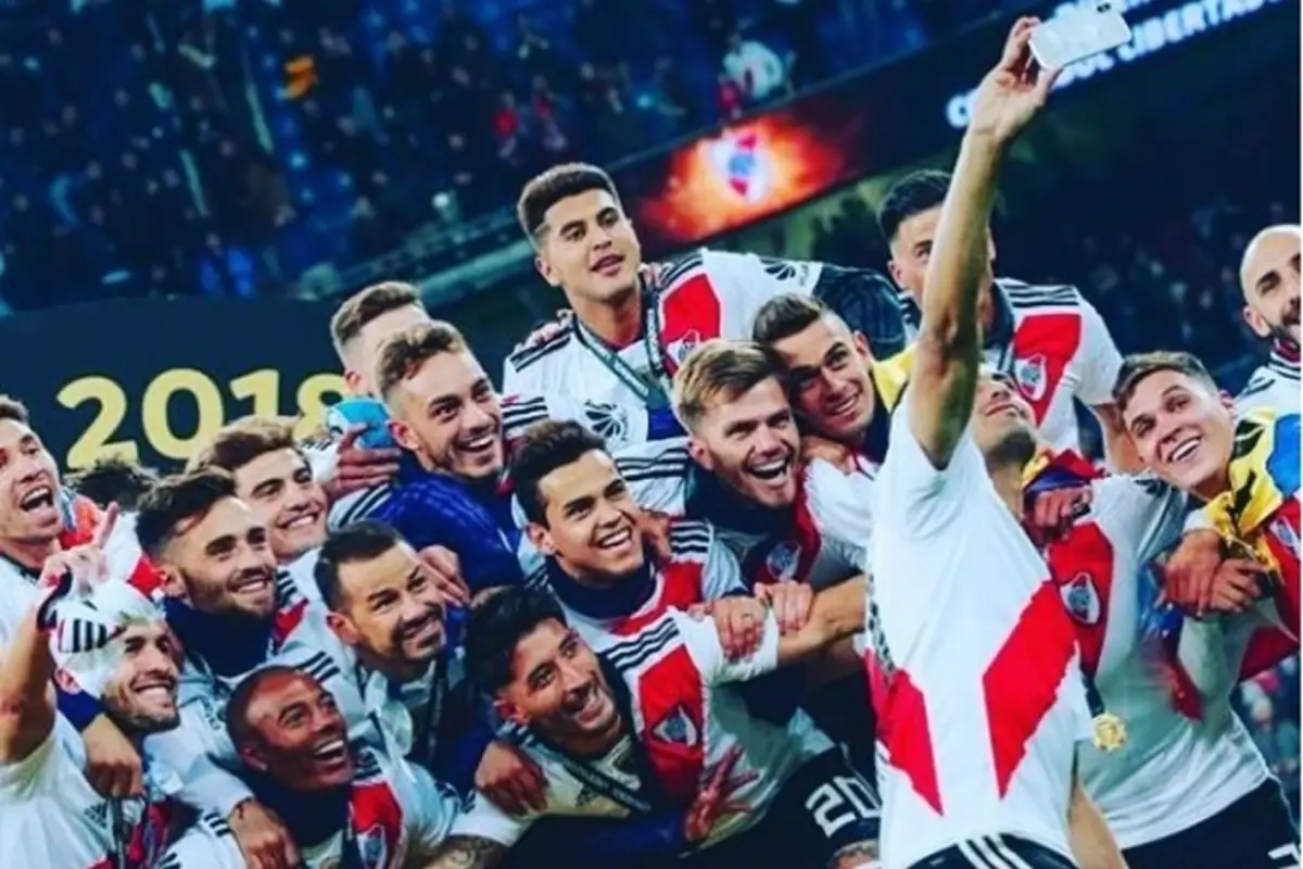 HÉROE DE MADRID. Gallardo fue parte del plantel que logró la Copa Libertadores, en la histórica final contra Boca.