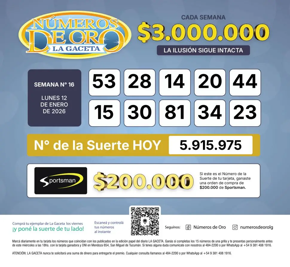 Los Números de Oro de LA GACETA