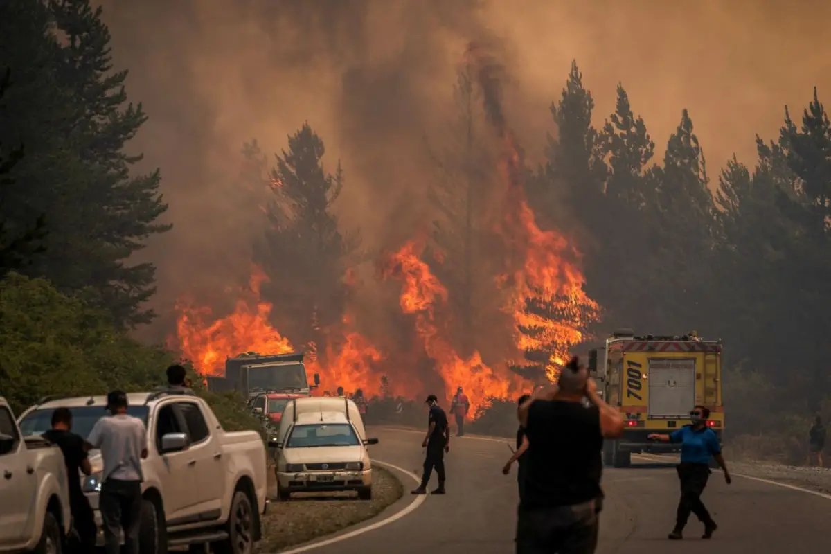 AFECTACIÓN PARCIAL. Las llamas hacen pensar que solo los árboles y cierta fauna sufren los efectos del fuego. afp