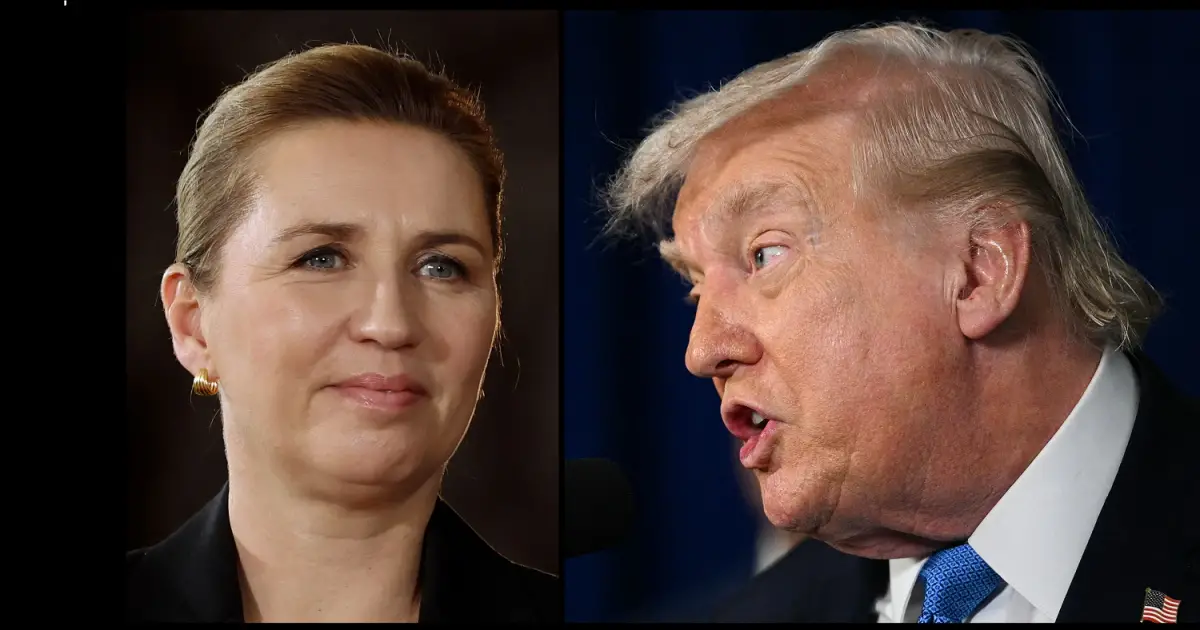 TENSIÓN. Mette Frederiksen y Donald Trump.