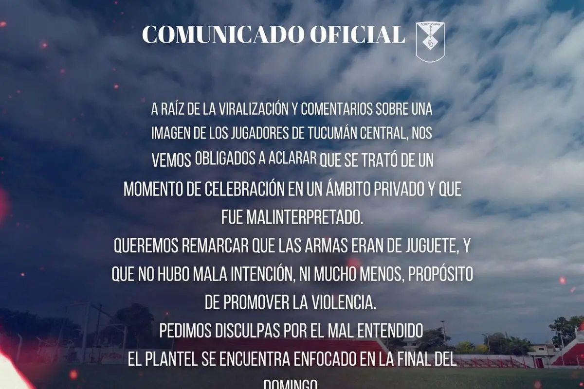 EL COMUNICADO. Tucumán Central aclaró lo sucedido tras la viralización de la polémica foto.