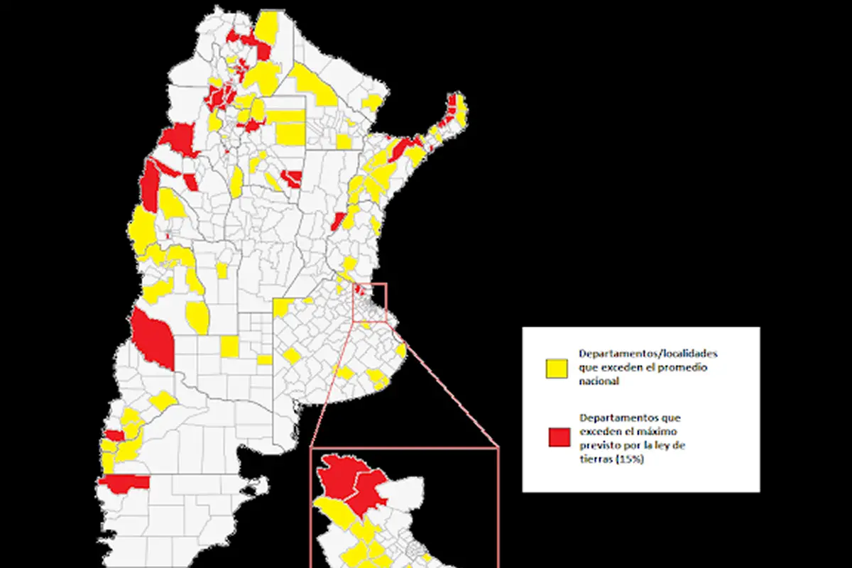 INFORME. El Observatorio de Tierras, integrado el Conicet y la UBA, presentó un mapa que revela el alcance de la extranjerización de la tierra en la Argentina. 