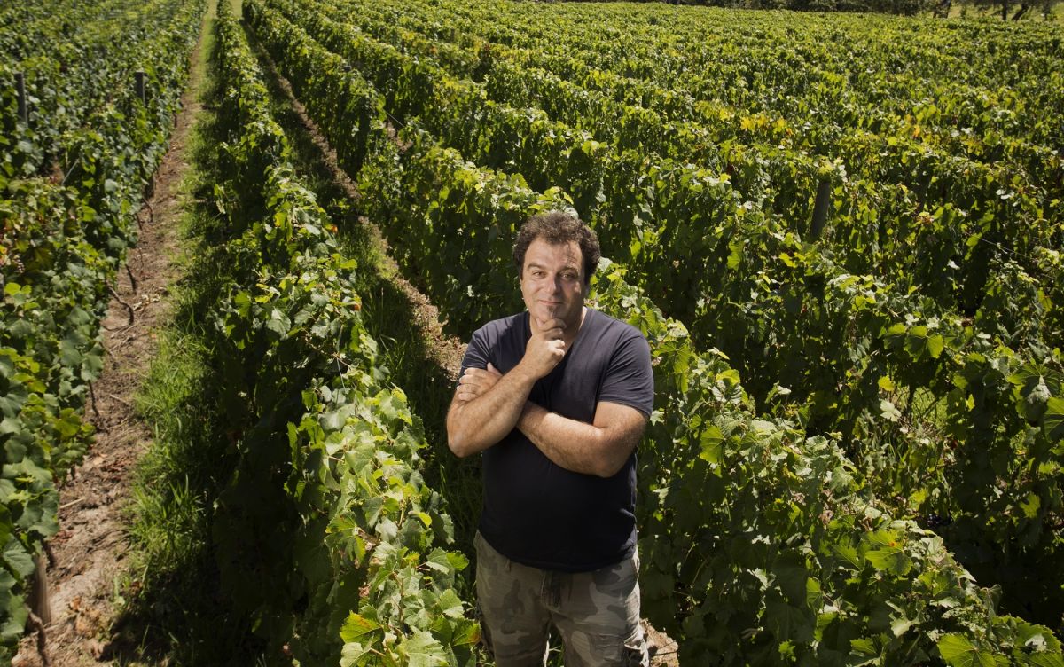 EN SU HÁBITAT. Vigil se considera un viticultor y pondera la tierra donde crece la vid.