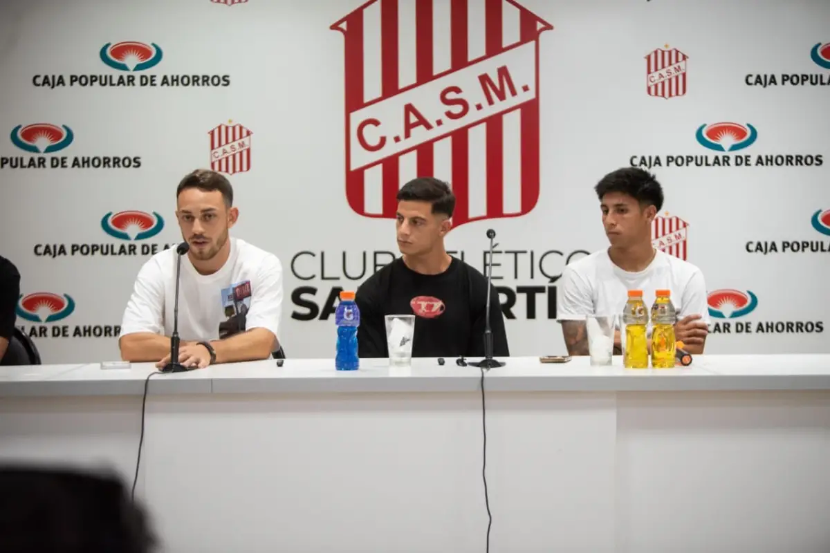 SENSACIONES. Nahuel Gallardo, Elías López y Laureano Rodríguez hablaron ante la prensa.