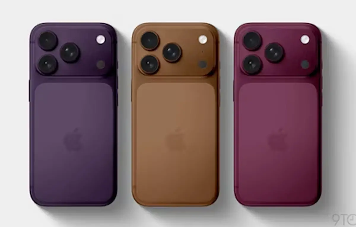 Apple presentaría los nuevos iPhone 18 en colores café, morado y borgoña.