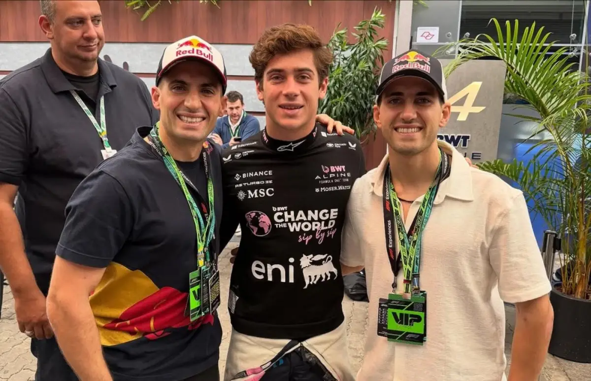 JUNTOS. Franco Colapinto había compartido con los hermanos Benavides en la previa al Gran Premio de Interlagos.