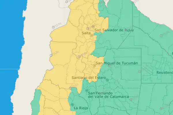 El NOA bajo alerta por tormentas intensas, granizo y actividad eléctrica