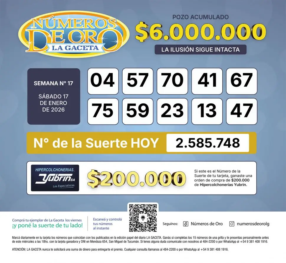 Los Números de Oro de LA GACETA