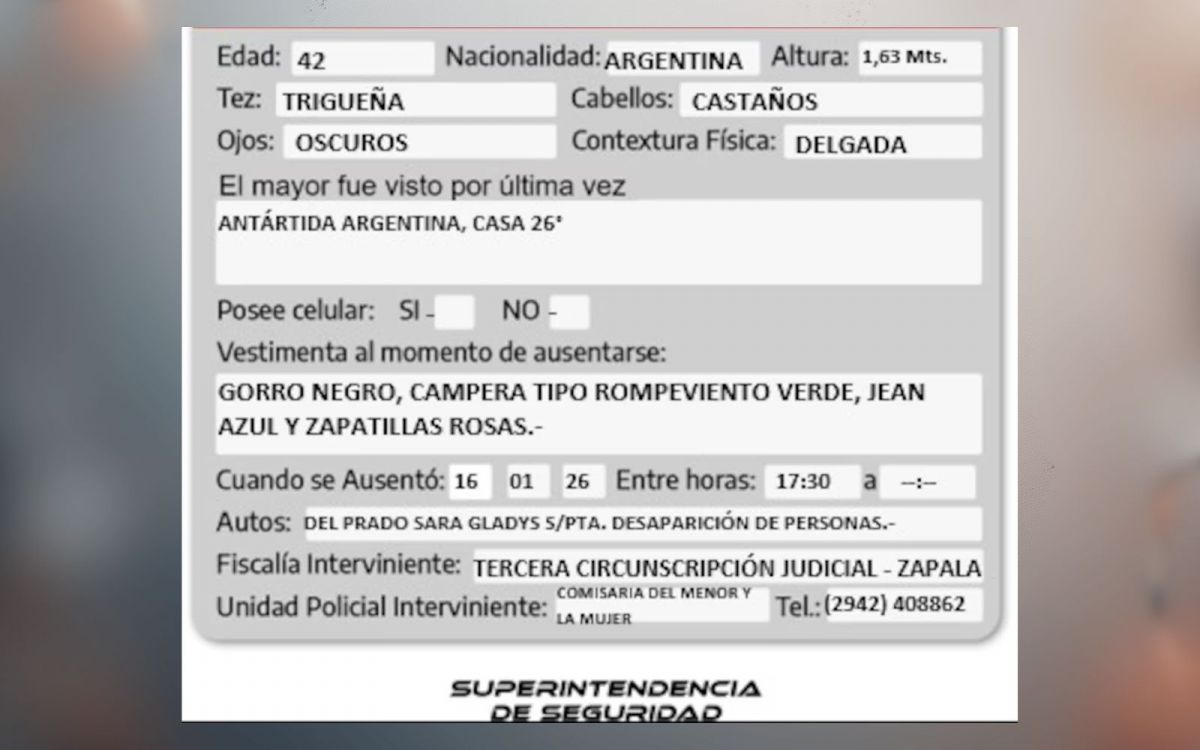 DIFUSIÓN. Datos previstos por las autoridades para la búsqueda de la mujer.