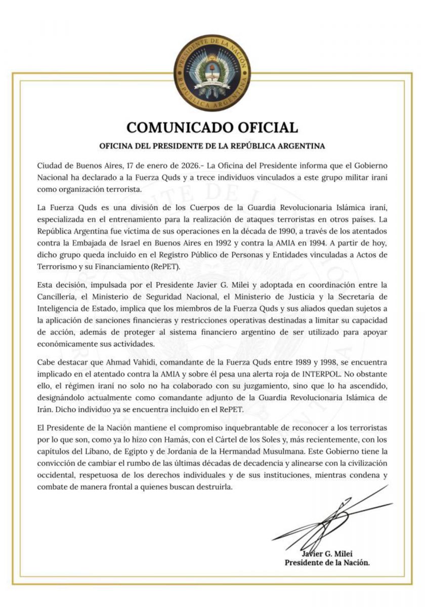 Foto tomada de X/@OPRArgentina.