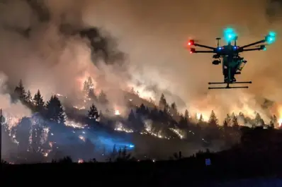 Incendios forestales en la Patagonia: utilizan drones para monitorear al equipo de bomberos