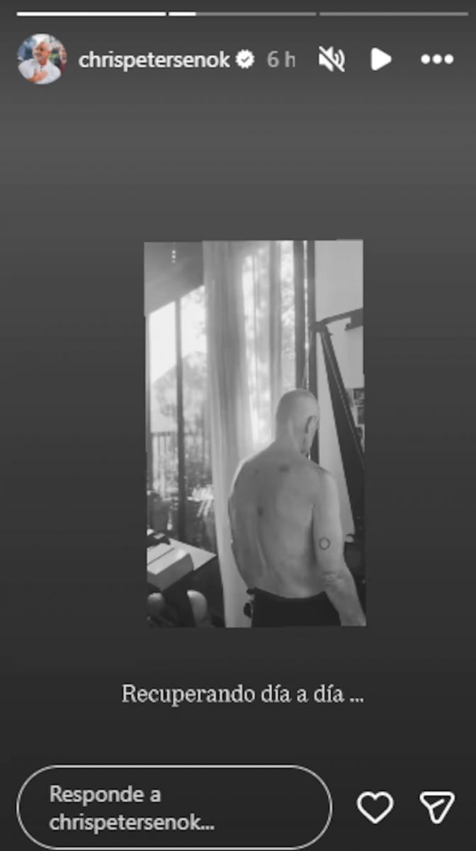 Tras 26 días en terapia intensiva, Christian Petersen mostró cómo avanza su recuperación