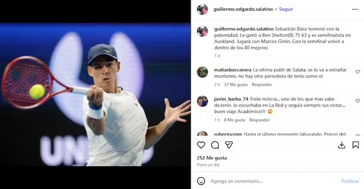 El último posteo de Guillermo Salatino antes de su muerte