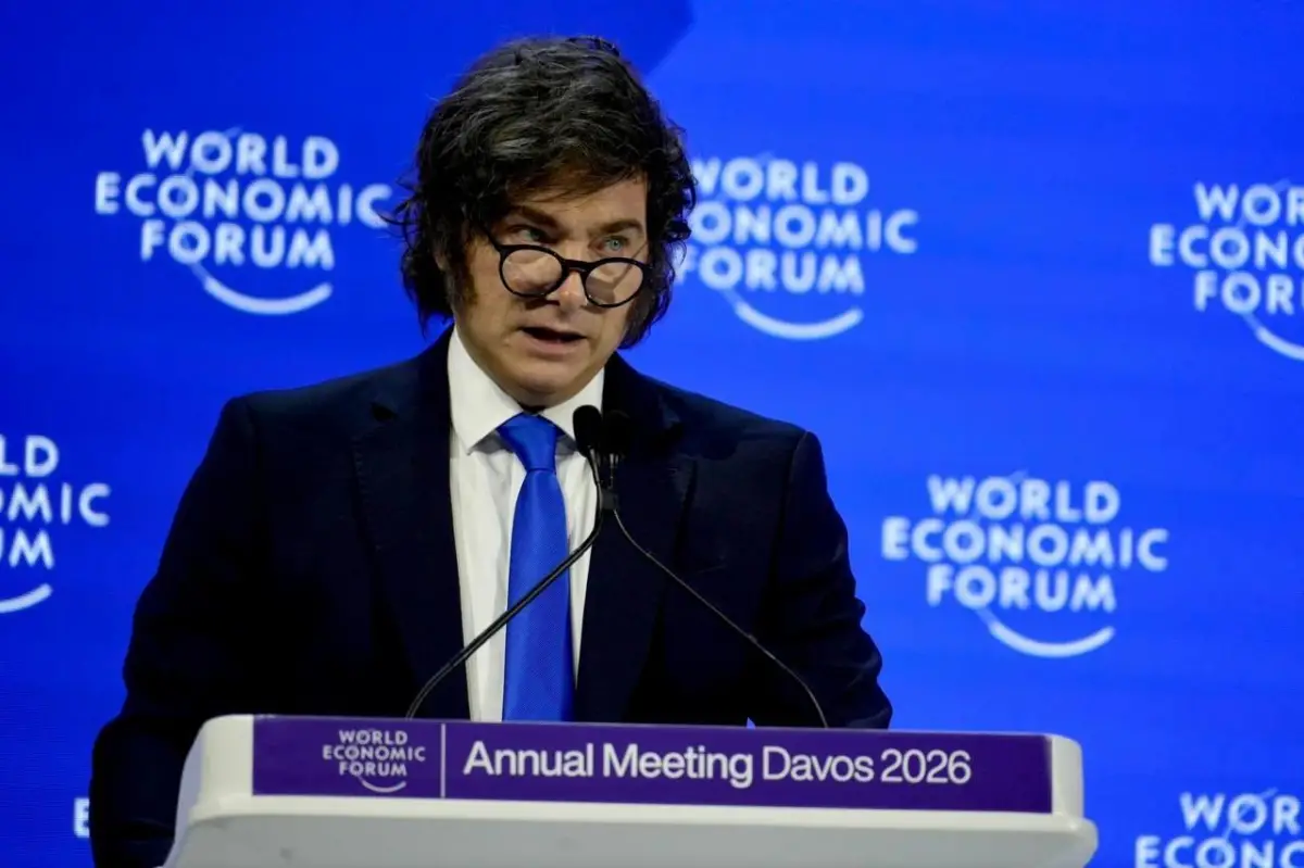 Javier Milei en el Foro Económico Mundial de Davos. 