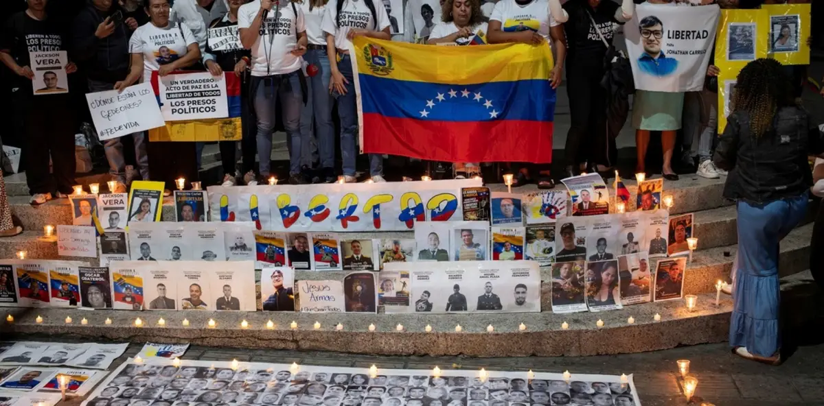 Reclamos de familiares de presos políticos en Venezuela. 