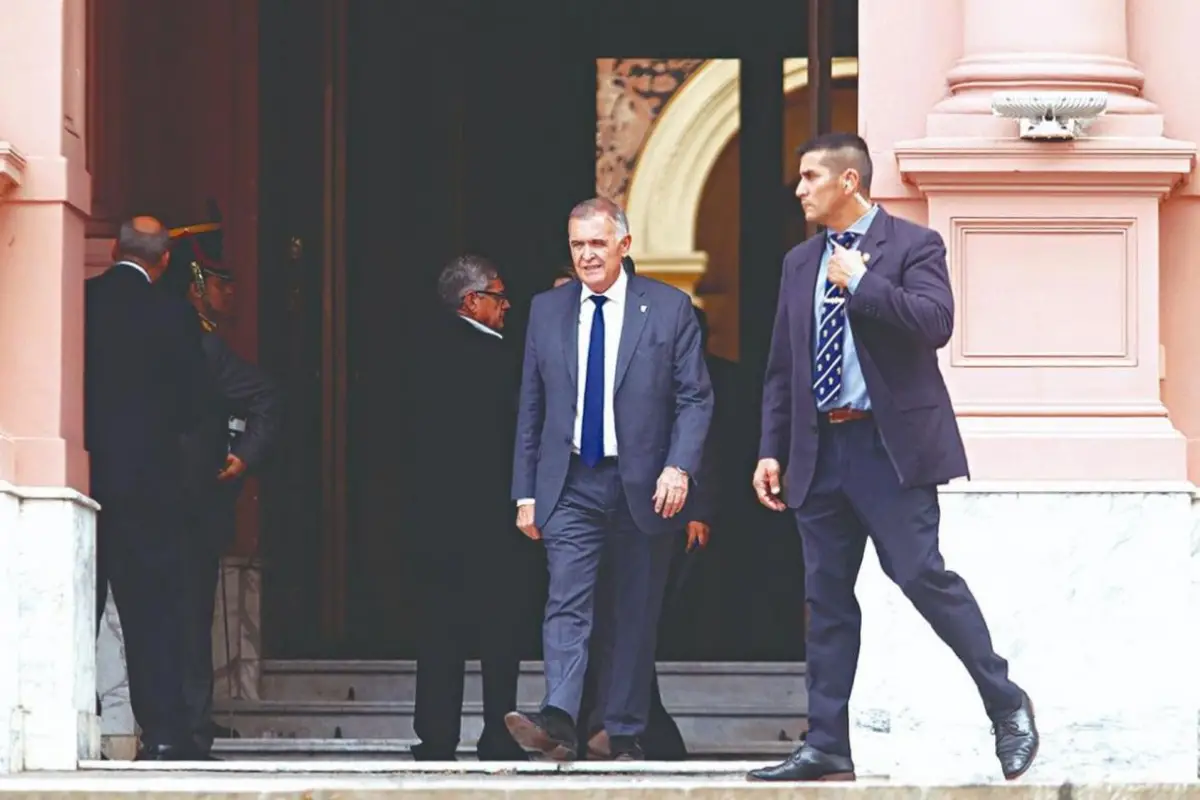 VISITA ANTERIOR. Jaldo, del grupo dialoguista, en la Casa Rosada.