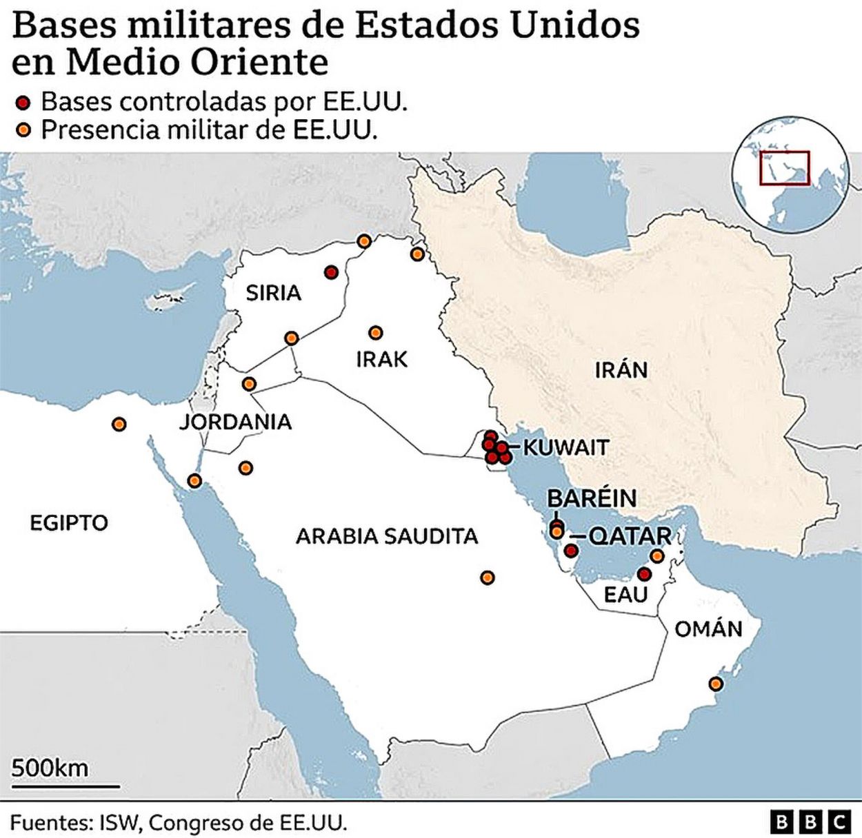 Bases militares de Estados Unidos, en la mira de Irán