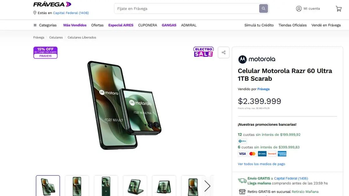 MOTOROLA RAZR 60 ULTRA. Las bajas detectadas respondieron solo a promociones puntuales.