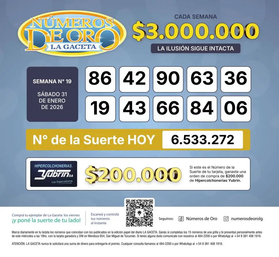 Los Números de Oro de LA GACETA