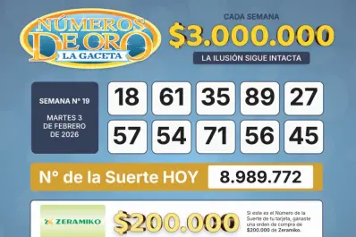 Los Números de Oro de LA GACETA del 3 de febrero de 2026