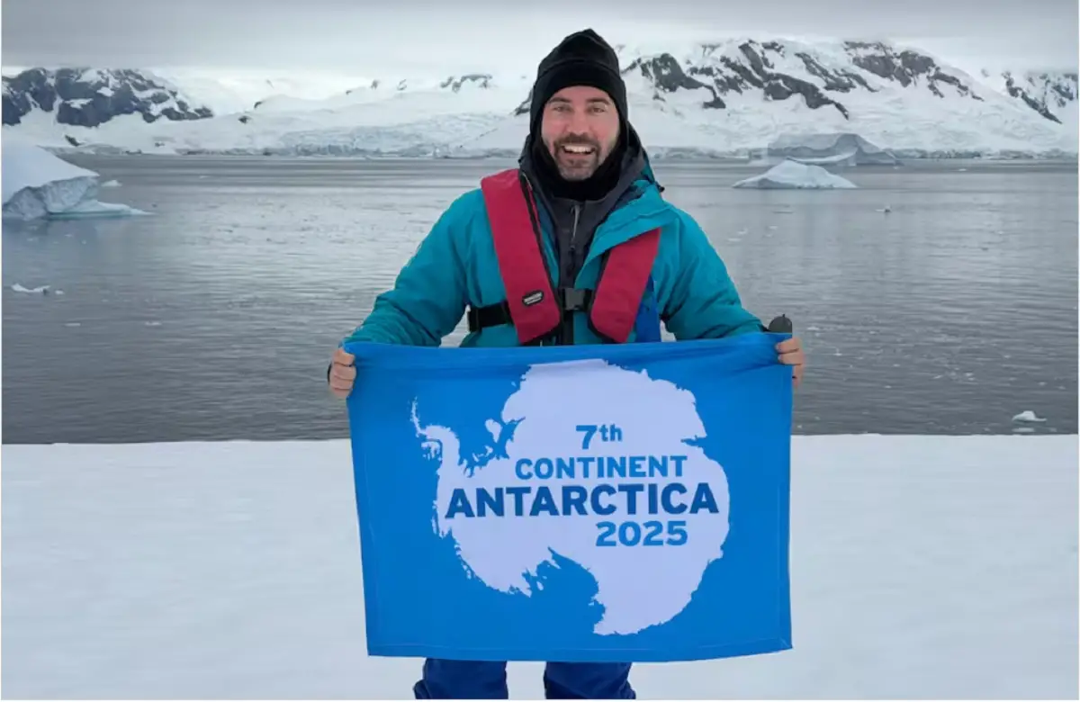 Nicolás Pasquali, rompió su récord y llegó a la Antártida. Foto tomada de La Nación.
