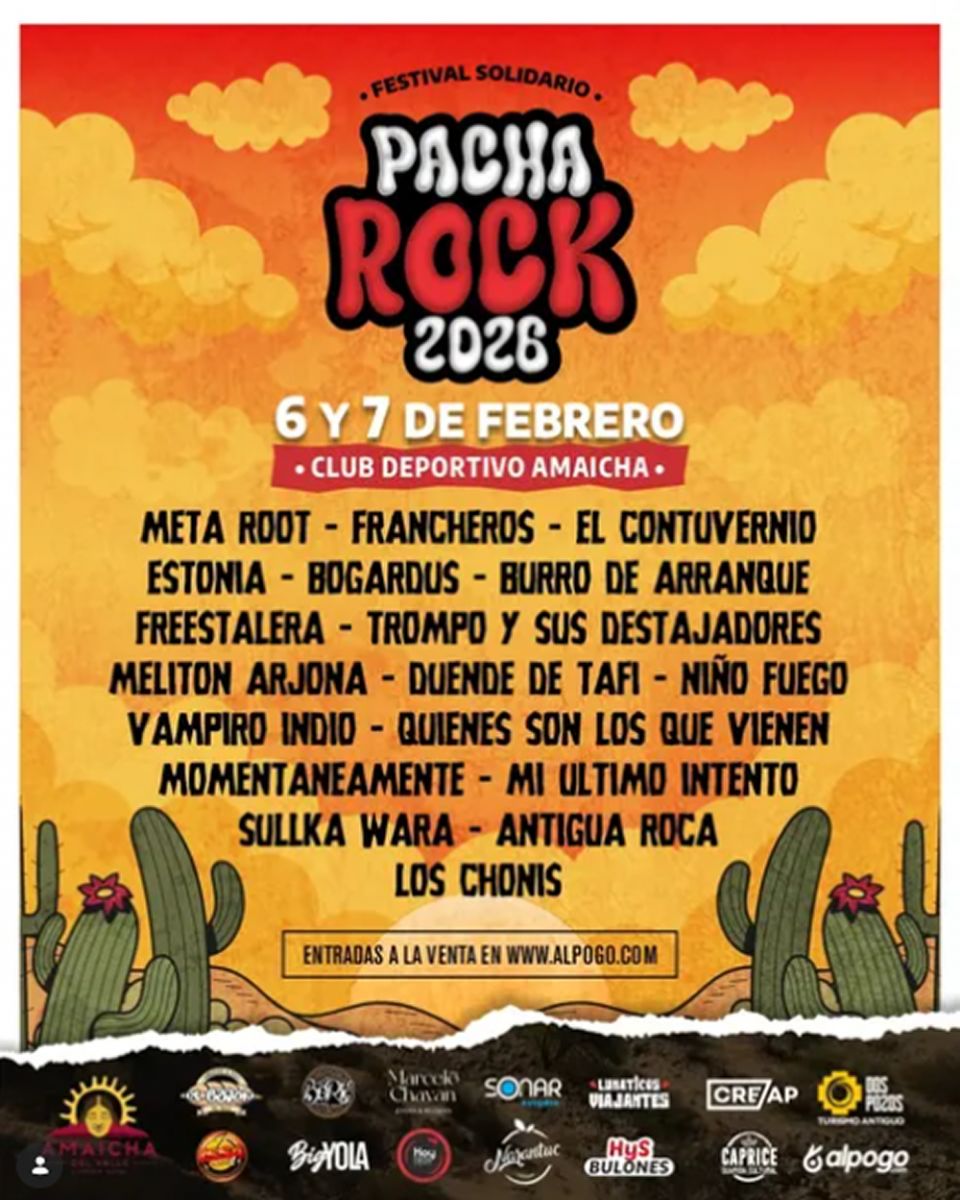 ROCK EN LOS VALLES. El festival reunirá a más de 20 bandas y artistas en Amaicha del Valle. / INSTAGRAM @pacha.rock