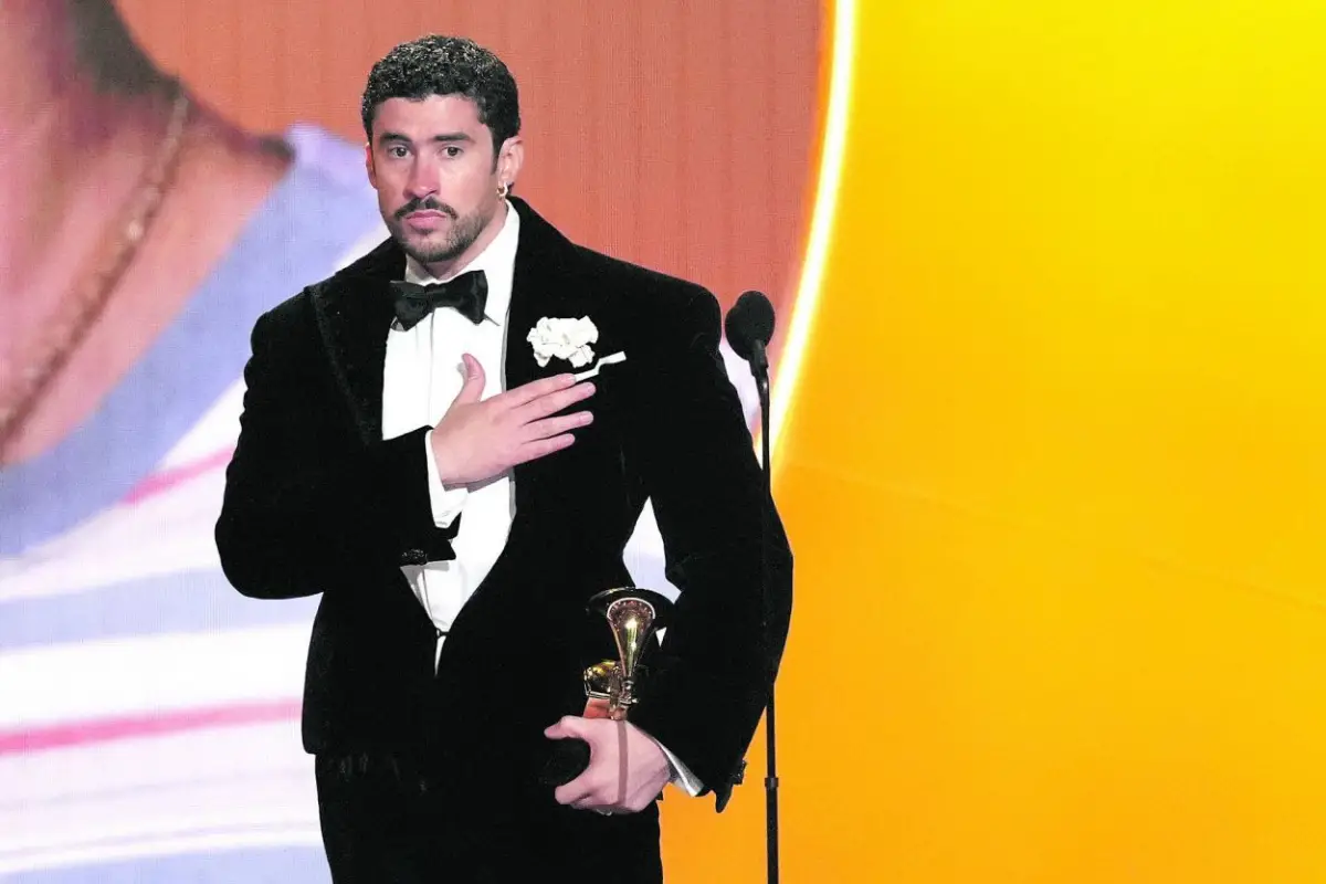 FUERTE DISCURSO. Bad Bunny arremetió contra Trump en los Grammy.