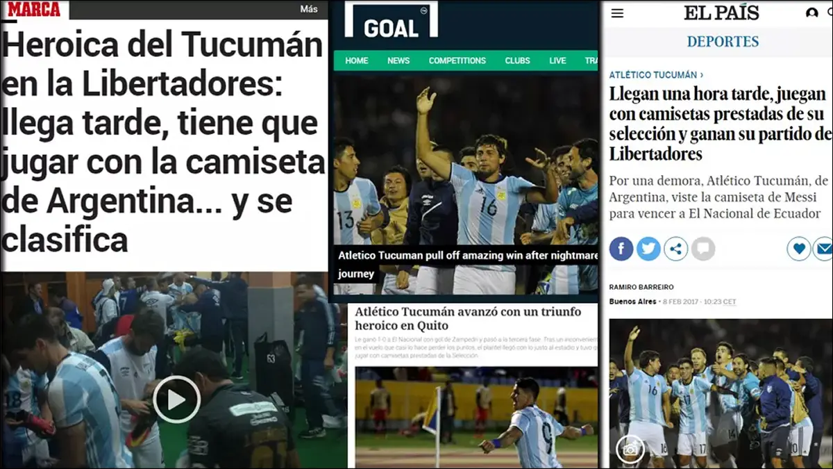 HISTÓRICO. Atlético Tucumán improvisó indumentaria, superó los obstáculos y logró una clasificación inolvidable en Ecuador.