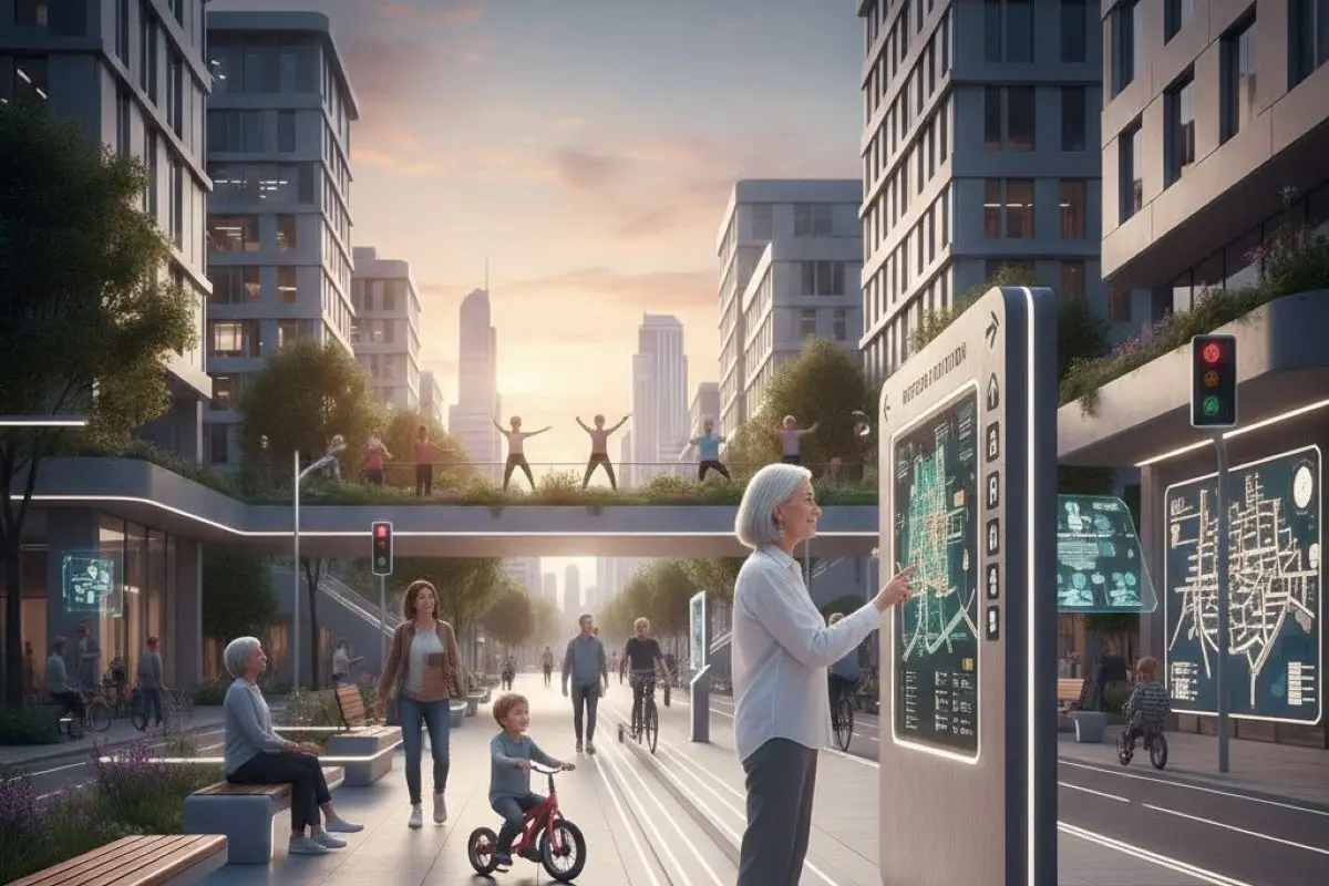 EN ARMONÍA. Las Ciudades Plateadas no se rigen por beneficiar a los más jóvenes ni a los más grandes. IMAGEN CREADA POR IA.