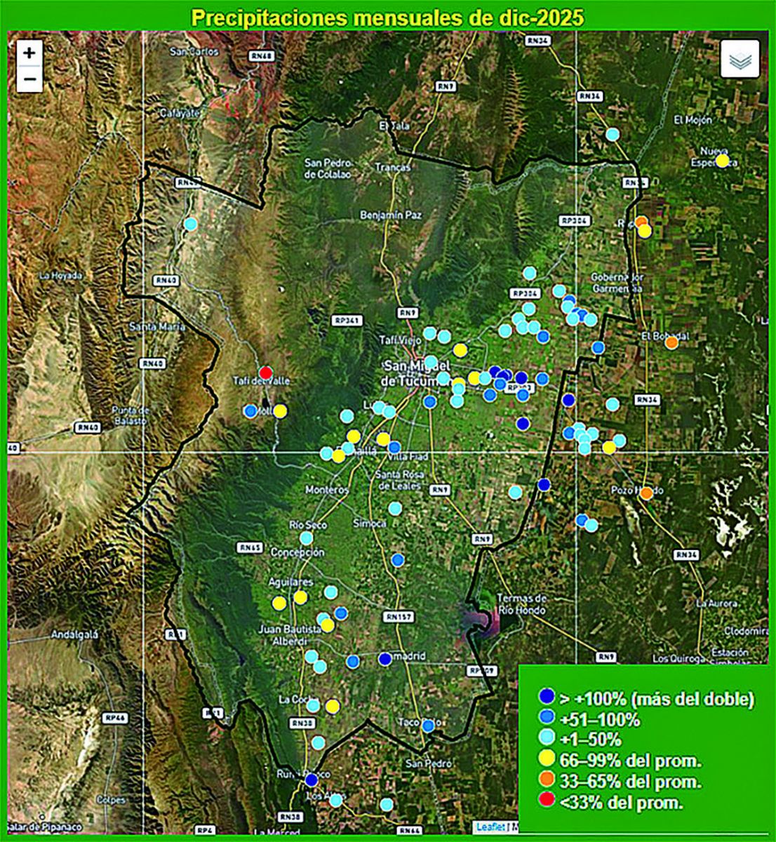 Diciembre con precipitaciones abundantes y reversión en el patrón de lluvias