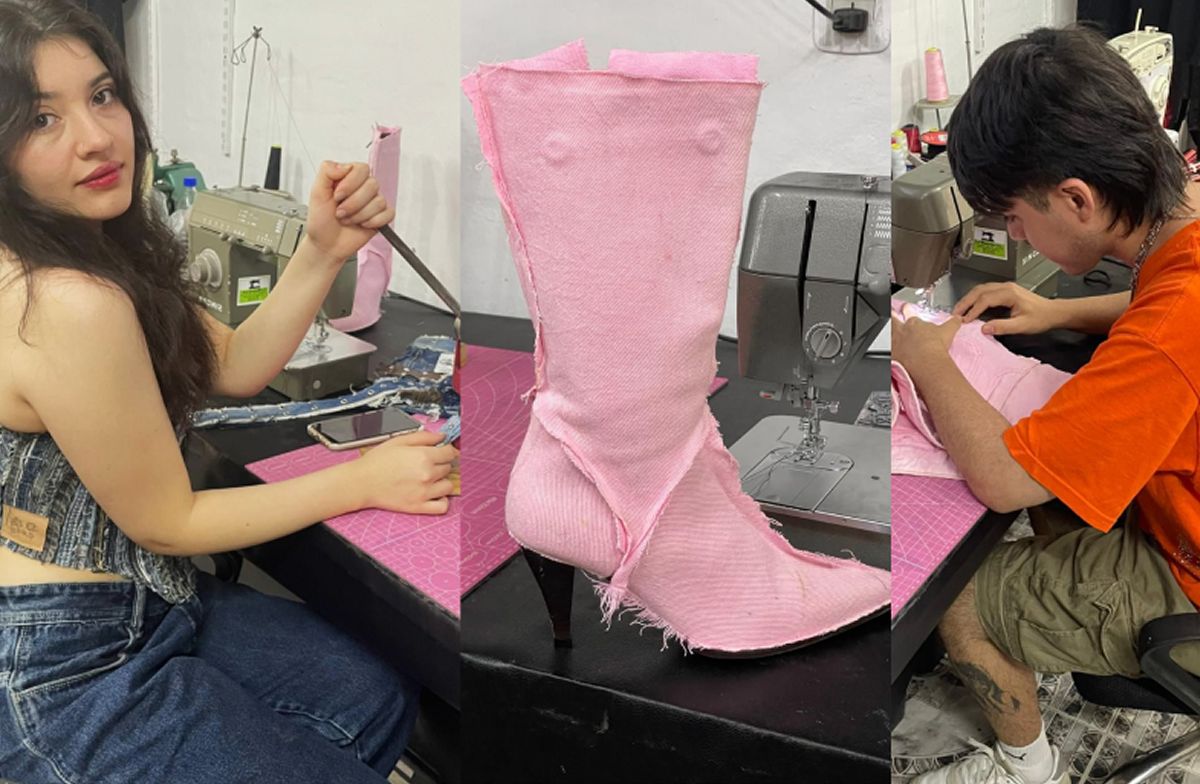 TRABAJO EN CONJUNTO. Uno de sus diseños más recientes, botas customizadas para San Valentín. / CORTESÍA ORIANA BARRERA