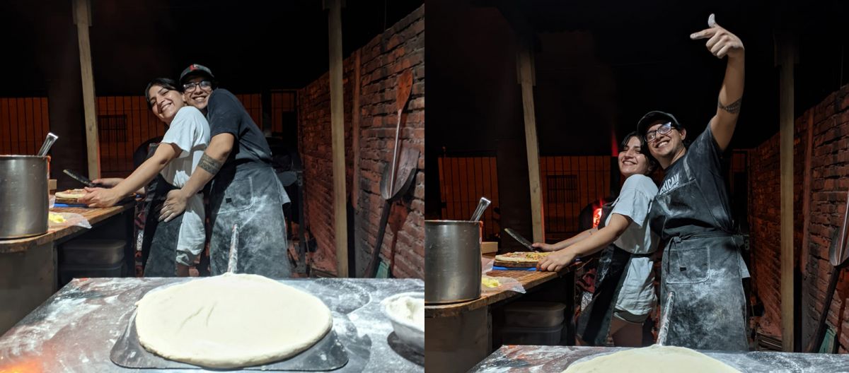 COMPAÑERISMO. Lucas y Paula trabajan codo a codo en el emprendimiento que construyeron en su casa.