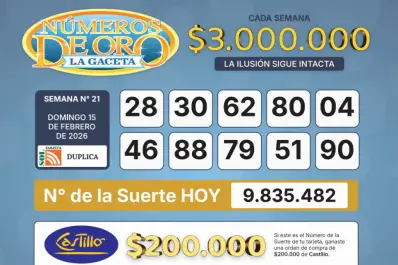 Los Números de Oro de LA GACETA del 15 de febrero de 2026