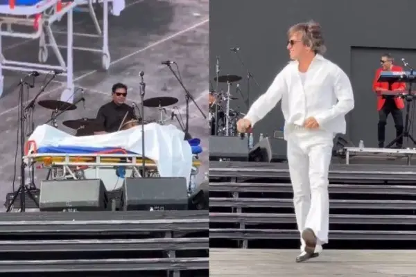 El desopilante regreso de Joaquín Levinton a los escenarios: entró en una camilla de hospital al Cosquín Rock