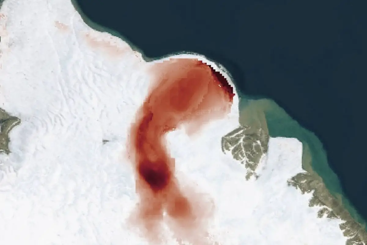 La NASA detecta un “latido” rojo en un glaciar del Ártico