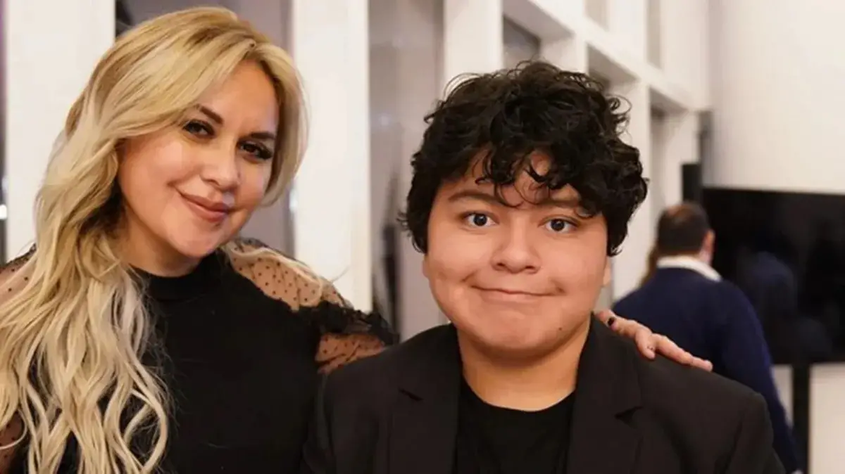 Verónica Ojeda y el hijo de Diego Maradona. 