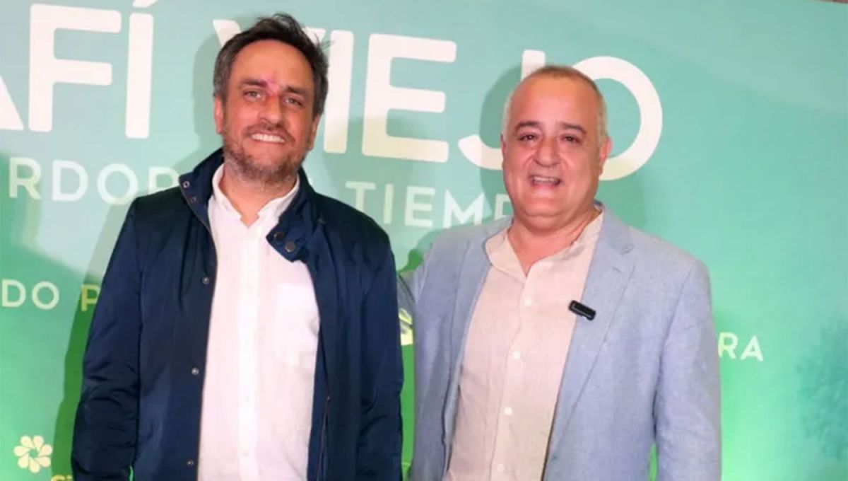 EN LA PREMIERE. Juan Cabandié acompañó a Javier Noguera en la presentación de la serie Tafí Viejo, en la ciudad de Buenos Aires.