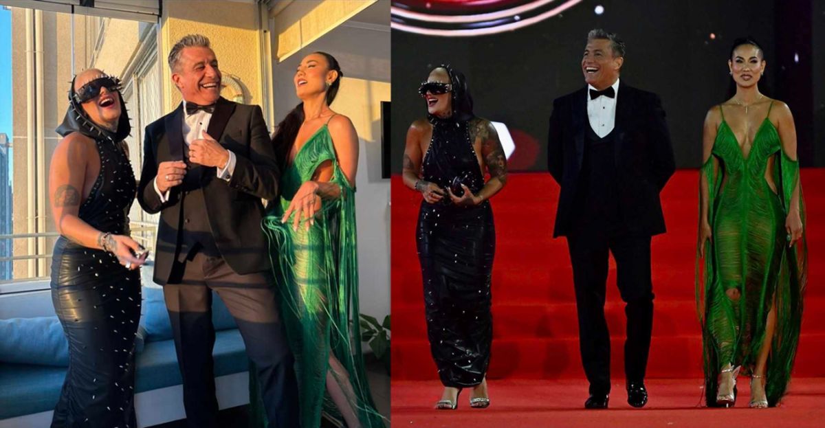 Furia llegó a la gala de Viña del Mar acompañada de dos de sus compañeros del reality chileno en el que participó.