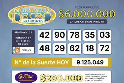 Los Números de Oro de LA GACETA del domingo 22 de febrero de 2026