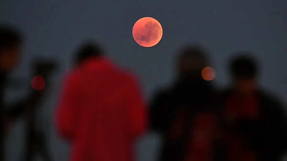 Eclipse de “luna de sangre” en Melbourne, Australia, el 28 de julio de 2018.