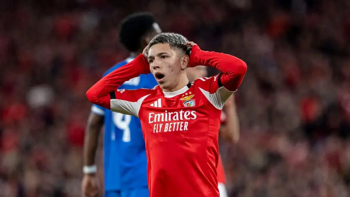 SUSPENDIDO. Gianluca Prestianni fue sancionado provisoriamente y se perderá la vuelta frente a Real Madrid.