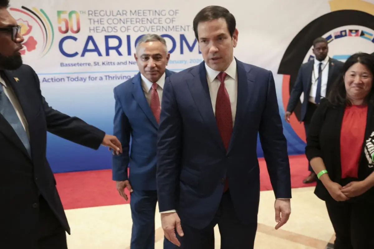 CUMBRE DE CARICOM. La llegada de Marco Rubio a la reunión.